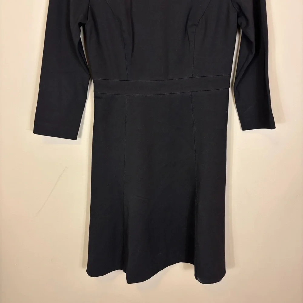 J. Crew Boat Neck Black 3/4 Sleeve Women's‎ Dress 4